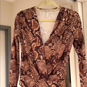Snakeskin print bodysuit